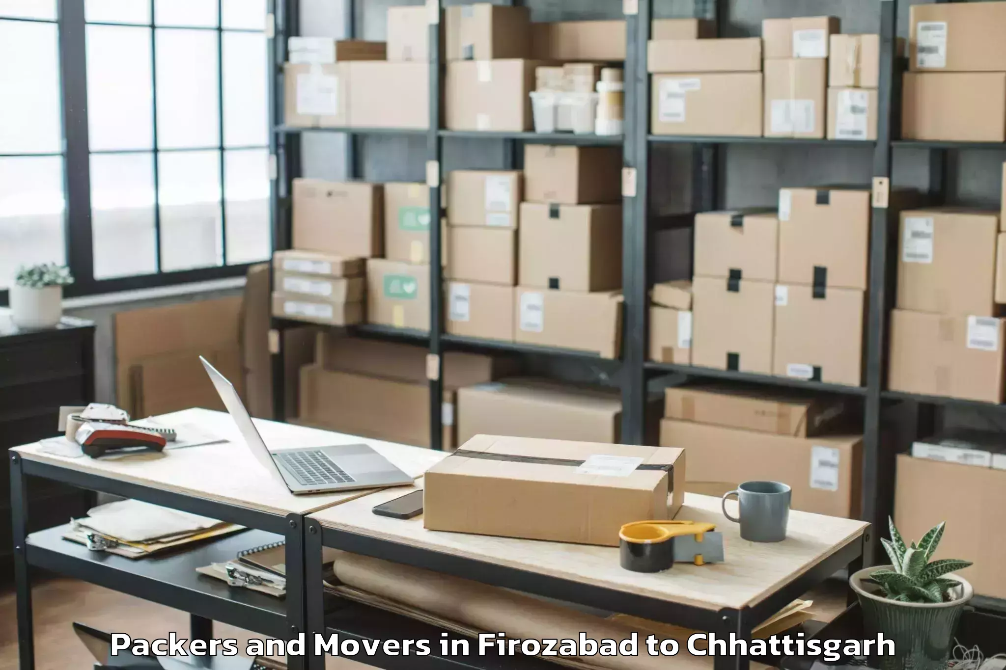 Comprehensive Firozabad to Jashpur Packers And Movers